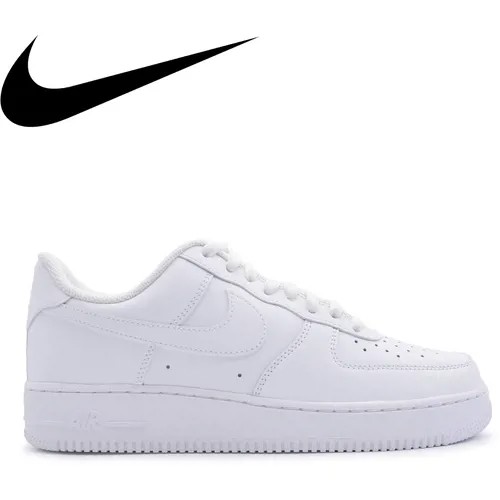 Кроссовки NIKE Air Force 1, баскетбольные, натуральная кожа, размер 39 EUR, белый