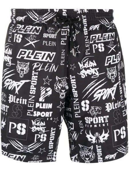 Plein Sport плавки с логотипом, черный