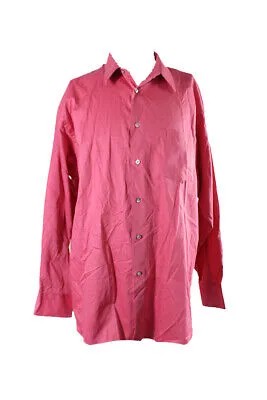 Рубашка классическая красная Geoffrey Beene без морщин 18,5 34-35 XXL