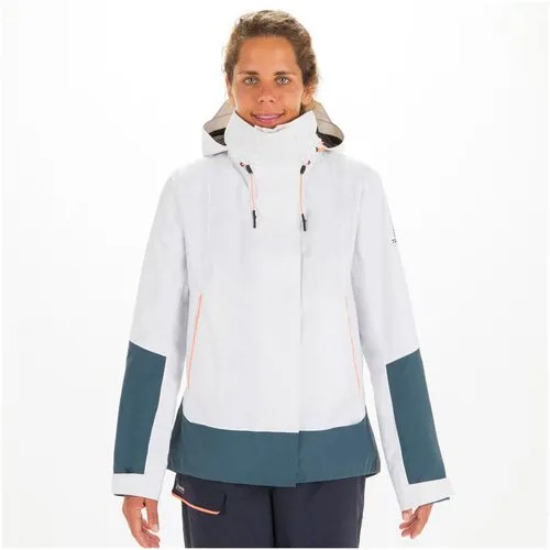 Куртка женская SAILING 300 для яхтинга, размер: M, цвет: Белоснежный/Сине-Серый/Кораллово-Оранжевый TRIBORD Х Декатлон