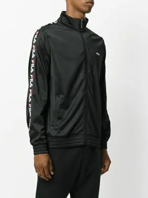 Fila Tape Track Jacket Мужская черная повседневная спортивная толстовка с полной молнией Топ