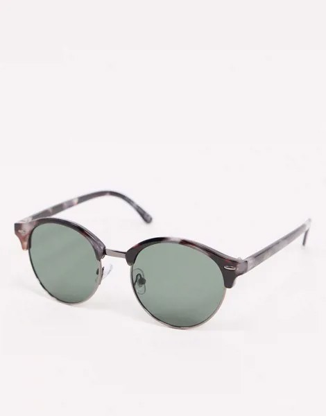 Круглые черепаховые солнцезащитные очки Topshop-Коричневый