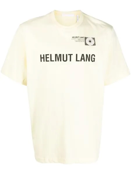 Helmut Lang футболка с логотипом, желтый