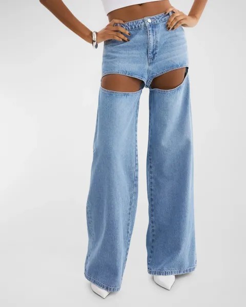 Джинсы Jaylene широкого кроя с вырезом LaMarque, цвет Light Blue Wash