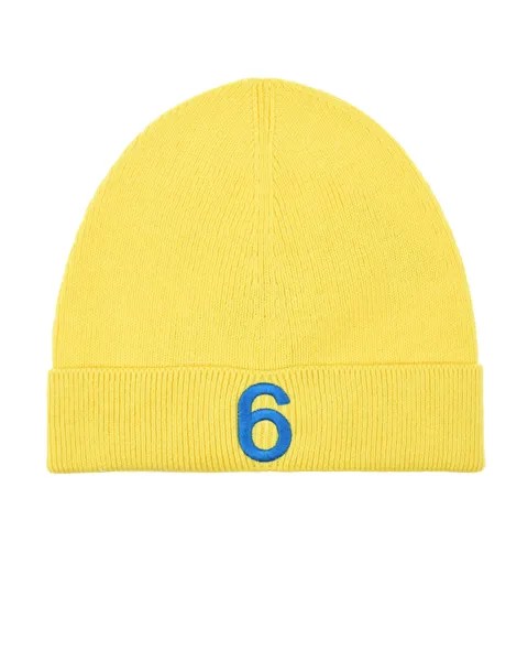 Желтая шапка с вышитым лого MM6 Maison Margiela детская