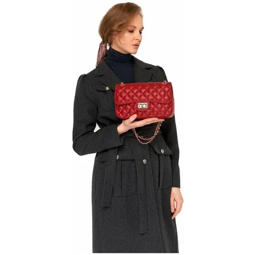 Сумка кросс-боди DAVID JONES, фактура плетеная, зернистая, красный