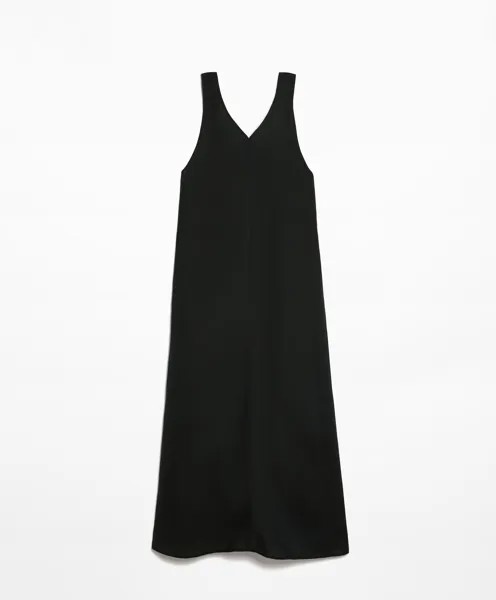 Платье Oysho With Linen, черный