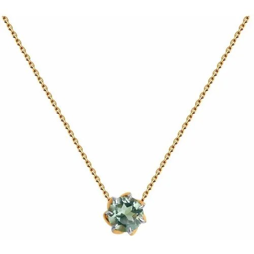 Колье Diamant, красное золото, 585 проба, празиолит, длина 42 см.
