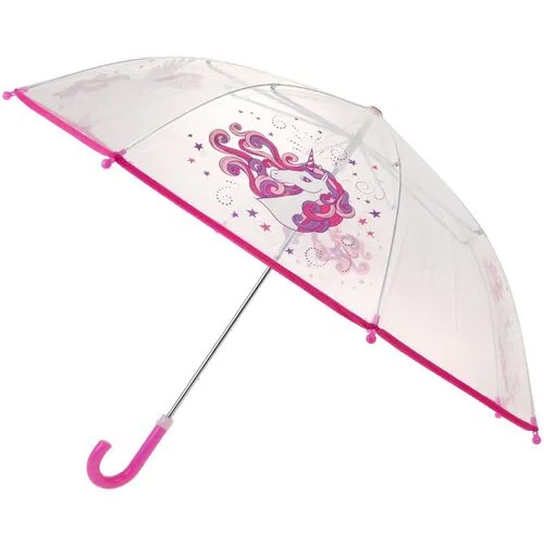 Зонт-трость Mary Poppins, механика, прозрачный, розовый