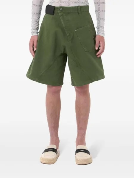 JW Anderson ДРАПИРОВАННЫЕ ШОРТЫ, зеленый