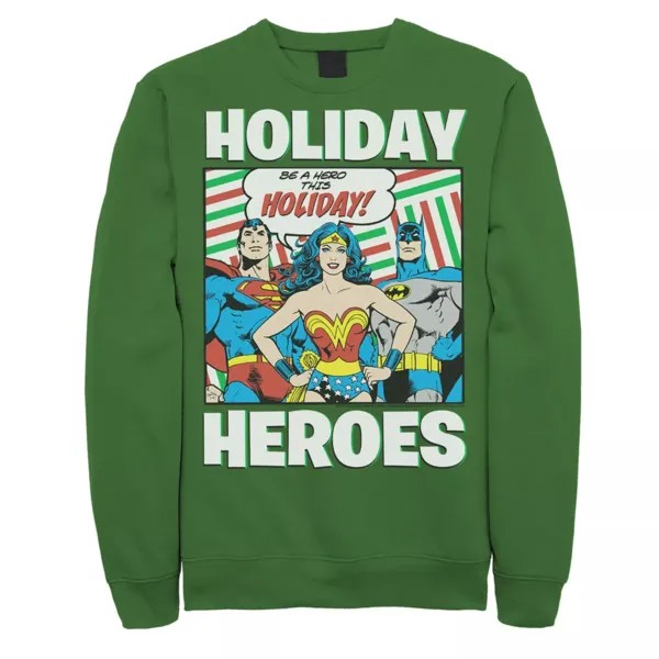 Мужской рождественский свитшот с героями Лиги справедливости Holiday Heroes DC Comics