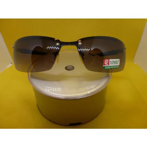 Солнцезащитные очки  60168181240, овальные, складные, с защитой от УФ, коричневый