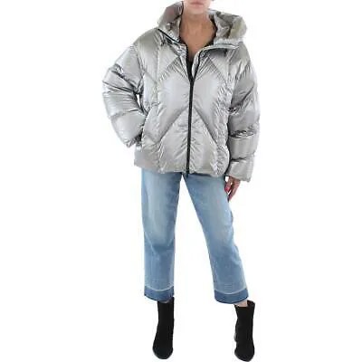 Moncler Женская стеганая куртка-пуховик серебристого цвета Верхняя одежда 4 BHFO 5865