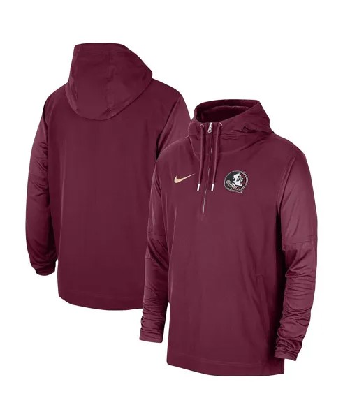 Мужская гранатовая куртка Florida State Seminoles 2023 Coach с капюшоном и молнией до половины Nike