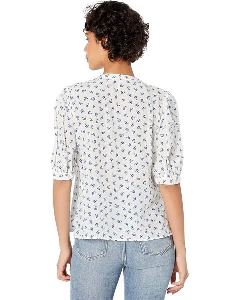 Блуза Rebecca Taylor Puff Sleeve Emmy Blouse, цвет Snow Combo