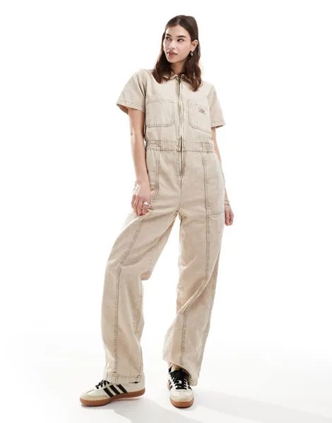 Dickies - Newington - Белоснежный комбинезон свободного кроя