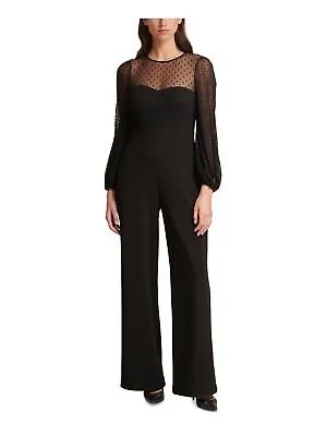 ELIZA J Женская черная блузка с рукавами-фонариками и широкими штанинами 4