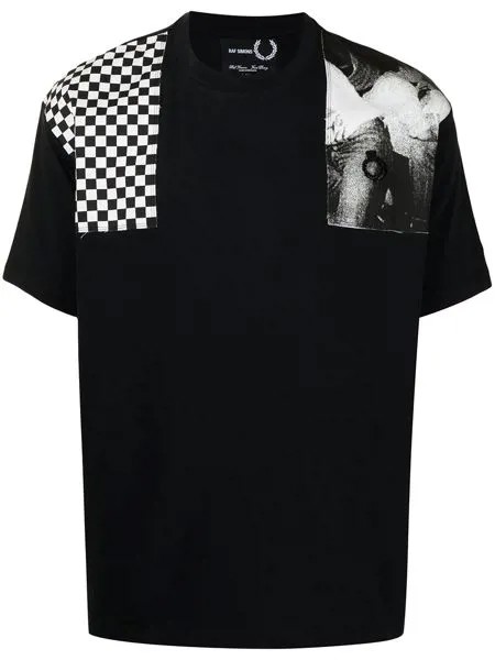 Raf Simons X Fred Perry футболка оверсайз с нашивками