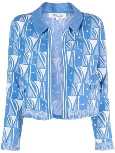 Diane Von Furstenberg кардиган Morgaine с жаккардовым логотипом, синий