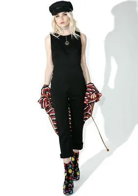 НОВИНКА WILDFOX Couture, черные саржевые укороченные брюки без рукавов Nikia, облегающий комбинезон M