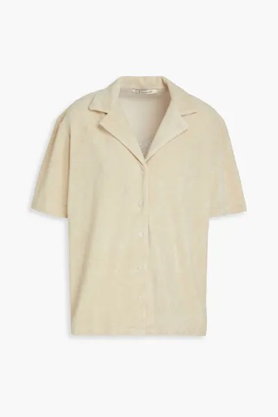 Махровая рубашка с вышивкой из смесового хлопка Etre Cecile, кремовый