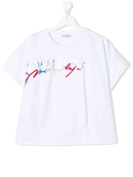 Givenchy Kids футболка с вышитым логотипом