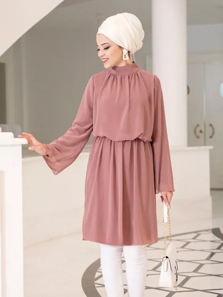 Хиджаб Туника поло ворот шифоновая ткань свободный крой большой размер Исламская одежда Высокое качество Сделано в Турции