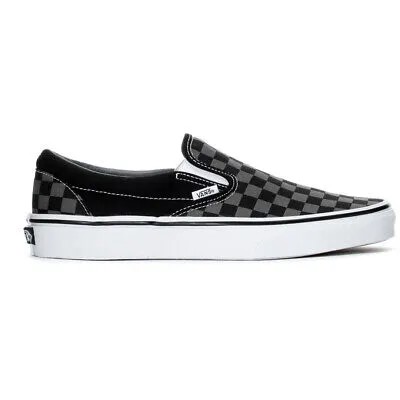 Кроссовки Vans Classic Slip-On (черный/оловянный в клетку) Обувь для скейтбординга
