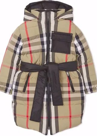 Burberry Kids двустороннее пальто в клетку