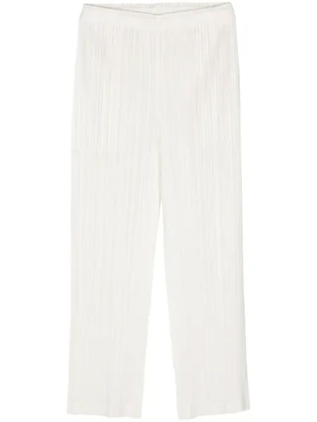 Pleats Please Issey Miyake брюки со складками, белый