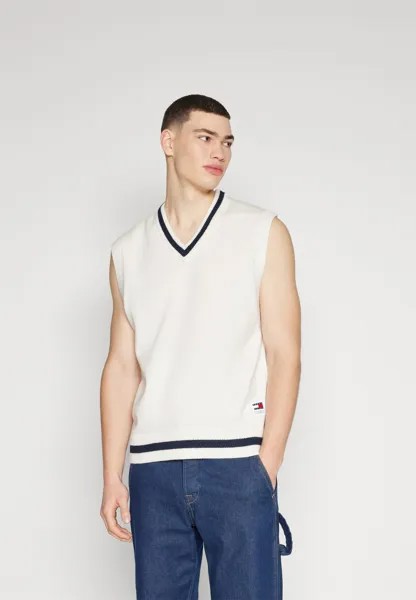Свитер Contrast Tipping Vest Tommy Jeans, цвет ancient white