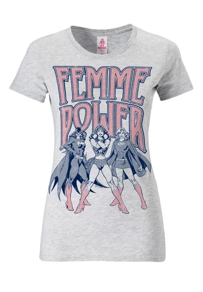 Футболка Logoshirt WONDER WOMAN, цвет Smoke Grey/Mottled Grey