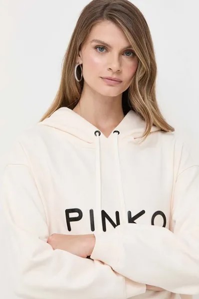 Хлопковая толстовка Pinko, бежевый