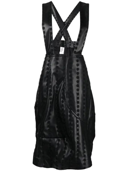 Comme Des Garçons юбка-сарафан из искусственной кожи, черный