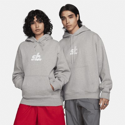 Худи Nike SB Fleece Pullover Skate Hoodie, серый/белый