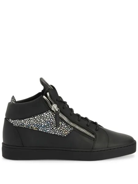 Кроссовки Giuseppe Zanotti Frankie Logo-plaque, черный/серебристый