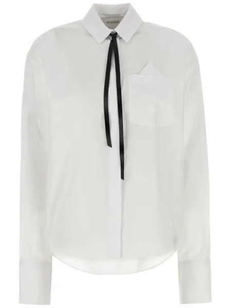 Sportmax рубашка из хлопкового поплина, белый