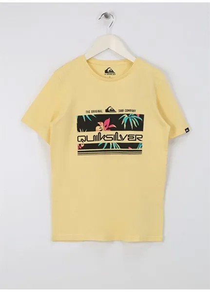 Однотонная желтая мужская футболка EQBZT04725-16884-TRPCAL RNBW S YOUT Quiksilver