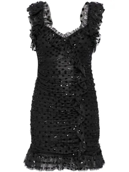 Needle & Thread платье мини Dotty со сборками, черный