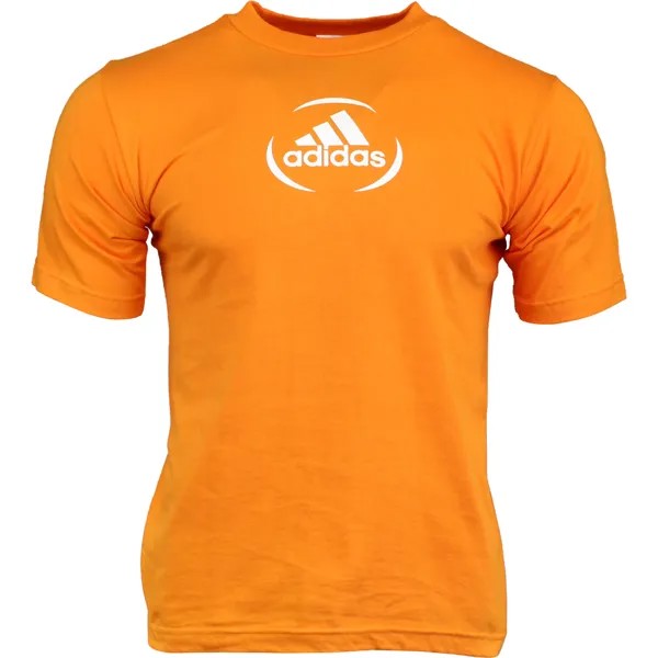 Adidas Cf Gravity Logo Футболка с круглым вырезом и короткими рукавами Молодежная оранжевая повседневная футболка для мальчиков
