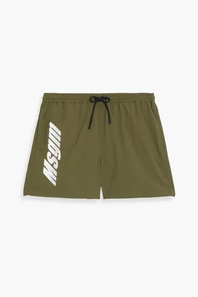 Короткие плавки-шорты с принтом Msgm, армейский зеленый