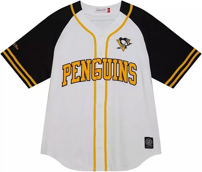 Белая бейсбольная майка Mitchell & Ness Pittsburgh Penguins