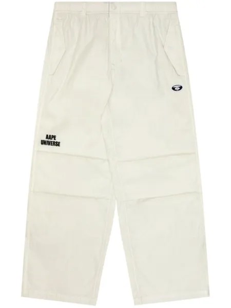 Брюки с вышитым логотипом AAPE BY *A BATHING APE, белый