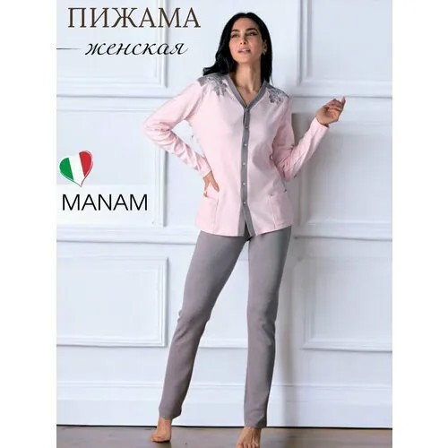 Пижама  MANAM, размер 52, розовый, серый