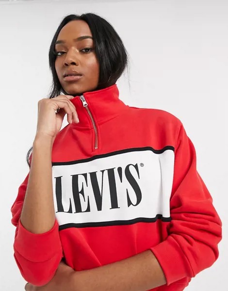 Свитшот на молнии с логотипом Levi's-Красный