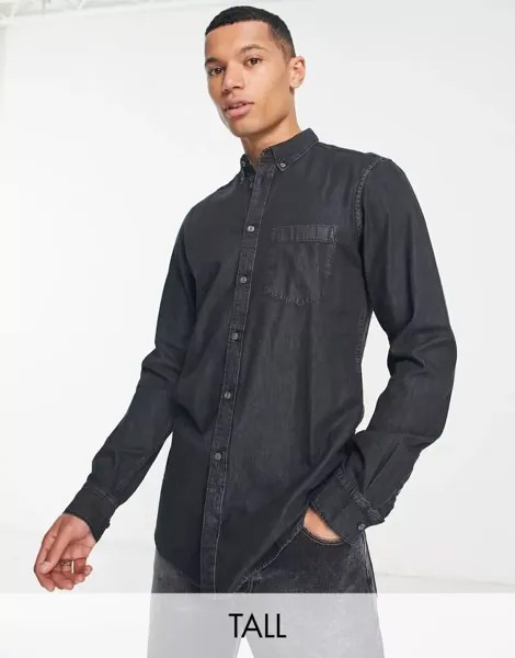 Черная джинсовая рубашка с длинными рукавами French Connection