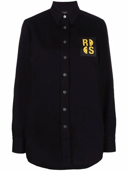 Raf Simons рубашка с нашивкой-логотипом