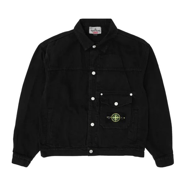 Джинсовая куртка Trucker Supreme x Stone Island, цвет Черный