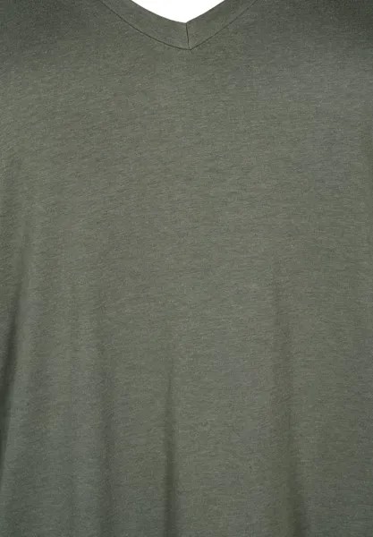Базовая футболка Single With V-Neck Zizzi, зеленый