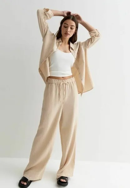 Рубашка Stone Crinkle Long Sleeve New Look, верблюжья